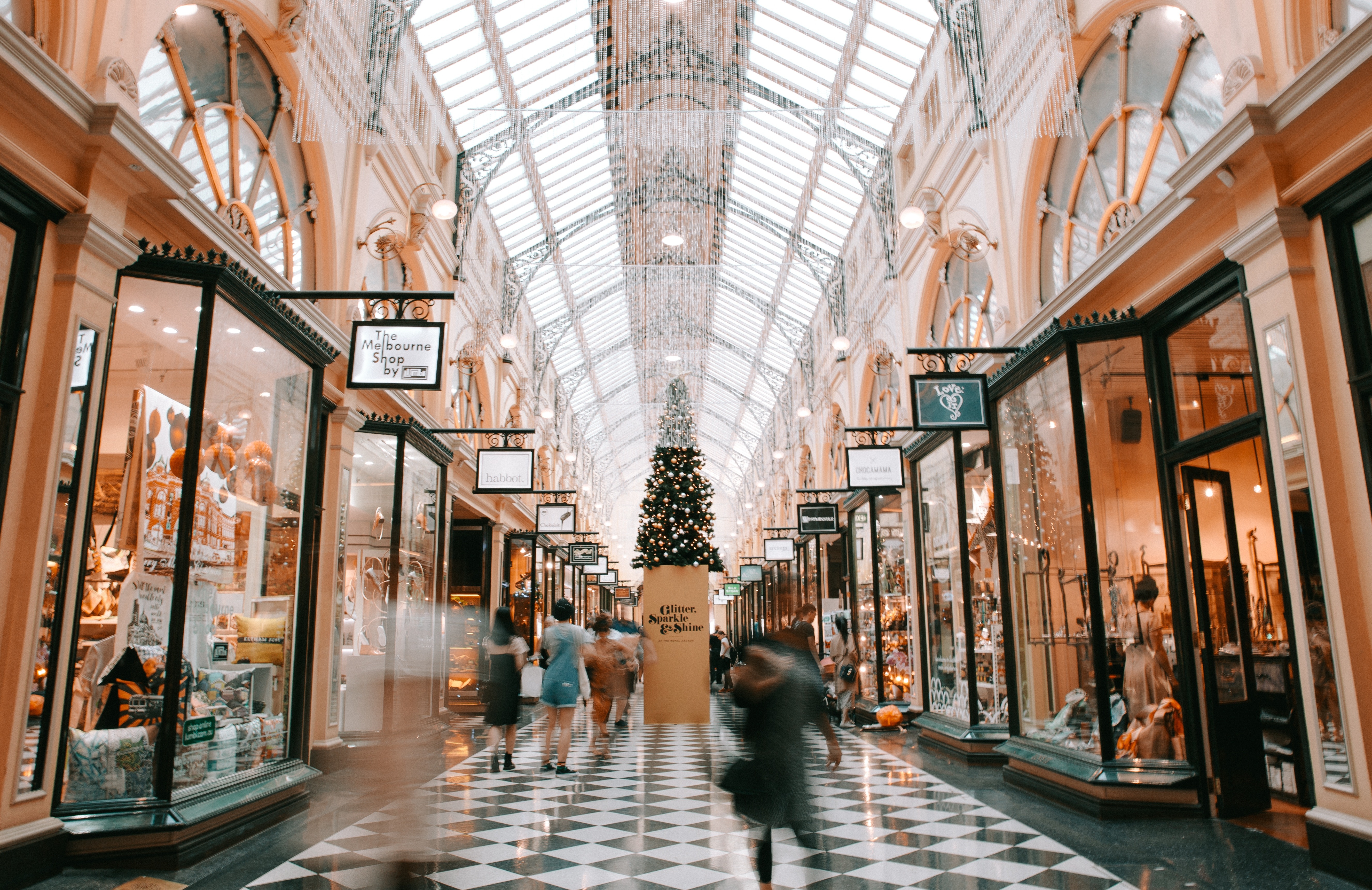 shopping mall at Christmas